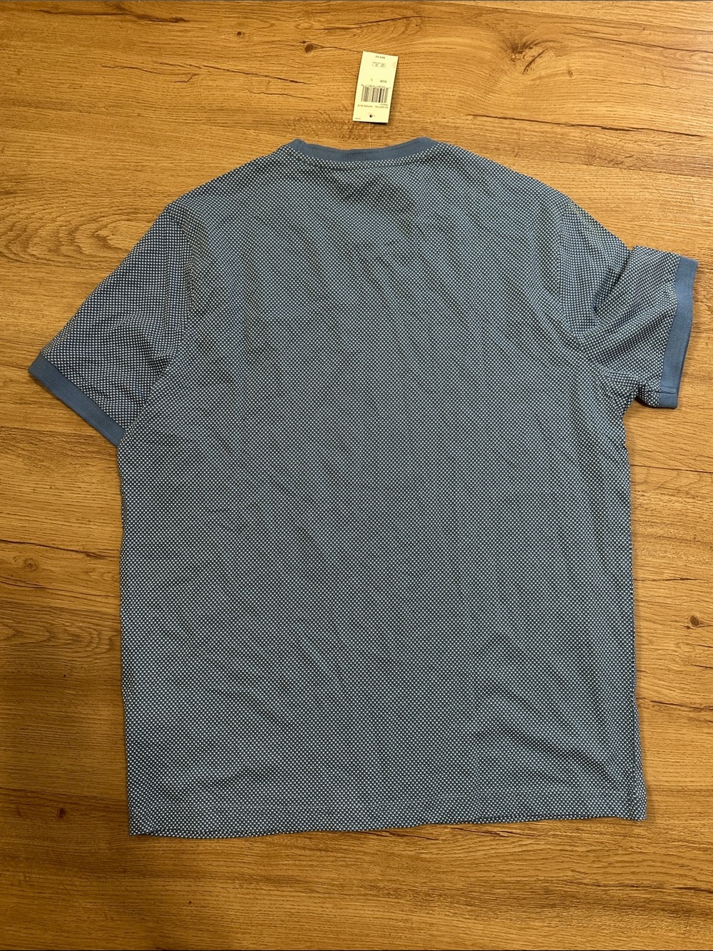 Michael Kors Short-Sleeve Microdot Crew Neck Tee in Light Blue - Picture 5 of 6